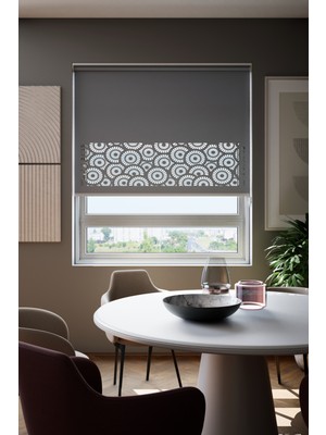Lazer Kesim Mat Stor Perde, Lazer Kesimli Modern Serisi, M-201004 Antrasit Renk