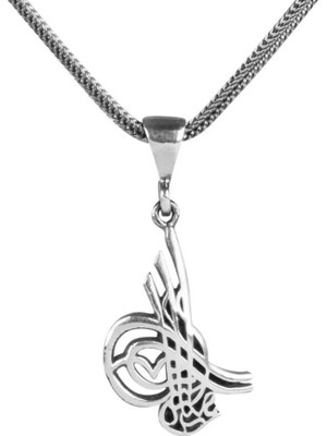 Osmanlı Tuğralı 925 Ayar Gümüş Erkek Kolye