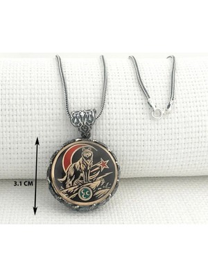 Bozkurt  925 Ayar Gümüş Erkek Kolye