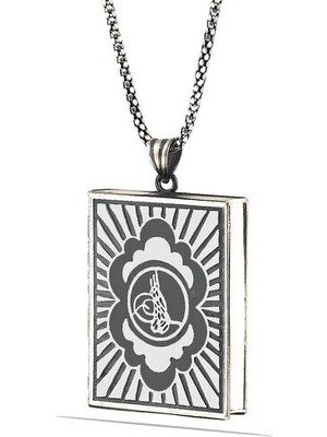 Içi Açıla Bilen Tuğralı  Çevşen Muskalık Erkek 925 Ayar Gümüş Kolye