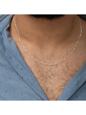 Figaro Zincir 925 Ayar Gümüş Erkek Kolye