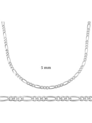 Figaro Zincir 5mm 925 Ayar Gümüş Erkek Kolye