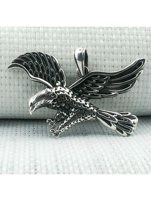 Kartal Tasarımlı 925 Ayar Gümüş Erkek Kolye