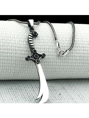 Osmanlı Tuğralı Üçgen Cevseni Kebir 925 Ayar Gümüş Erkek Kolye Ucu