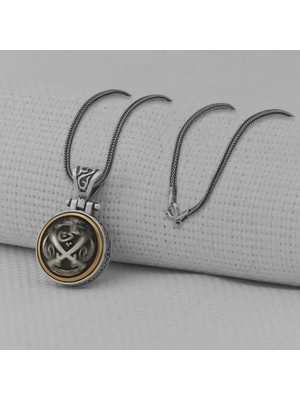 Hz Ali Zulfikar Ortası Dönen 925 Ayar Gümüş Erkek Kolye