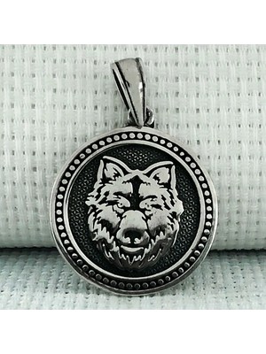 Kurt Motifli  925 Ayar Gümüş Erkek Kolye