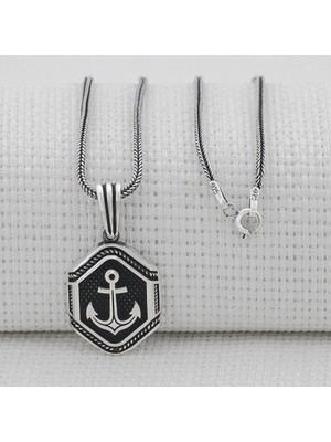Denizci Çapa 925 Ayar Gümüş Erkek Kolye