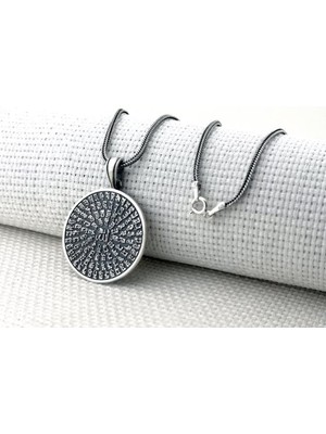 Allahın 99 Ismi Yazılı Esmaul Husna 925 Ayar Gümüş Erkek Kolye