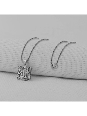 Allah Yazılı Kebir Dualı Cevşen 925 Ayar Gümüş Erkek Kolye