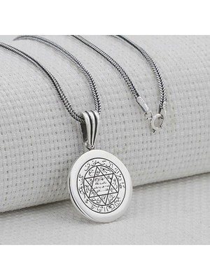 Süleymanmuhr U  925 Ayar Gümüş Erkek Kolye