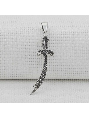 Zülfikar Nokta Tasarımlı 925 Ayar Gümüş Erkek Kolye