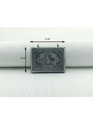 Osmanlı Tuğralı  Kabi Muska 925 Ayar Gümüş Erkek Kolye Ucu