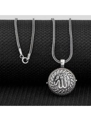 Allah Yazılı Cevşeni Kebir Dualı 925 Ayar Gümüş Erkek Kolye