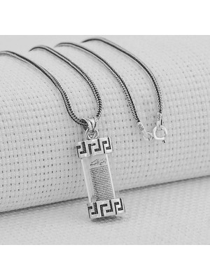 Dualı Muska Cevşen 925 Ayar Gümüş Erkek Kolye