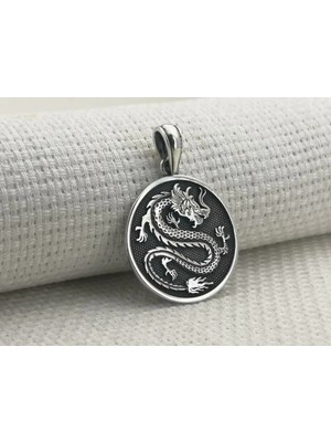 Ejderha Model  925 Ayar Gümüş Erkek Kolye Ucu
