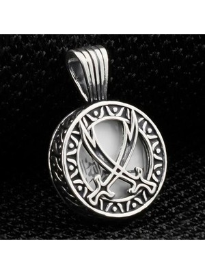 Zülfikar Figürlü Dualı 925 Ayar Gümüş Erkek Kolye Ucu