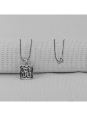 Fatma Ana Eli Kebir Dualı 925 Ayar Gümüş Erkek Kolye