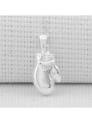 Boks Eldiveni Ucu Küçük 925 Ayar Gümüş Erkek Kolye