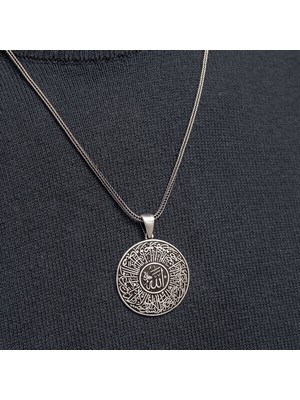 Asr Suresi Cevşen Dualı 925 Ayar Gümüş Erkek Kolye