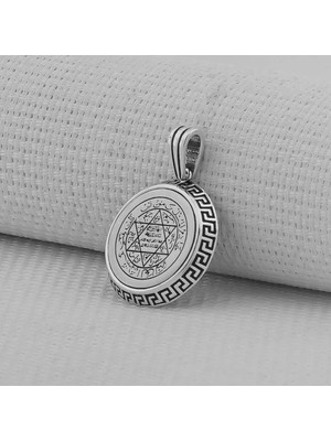 Hz Süleyman Mührü 925 Ayar Gümüş Erkek Kolye Ucu