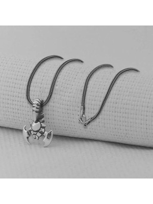 Akrep Tasarımlı 925 Ayar Gümüş Erkek Kolye