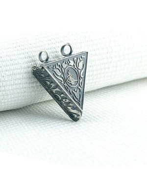 Osmanlı Tugralıgul Desenli Muska Kabi 925 Ayar Gümüş Erkek Kolye