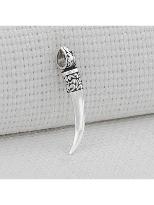 Fil Dişi 925 Ayar Gümüş Erkek Kolye