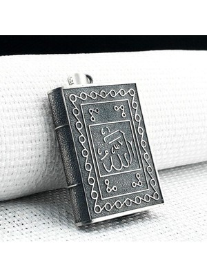 Allah Muhammet Yazılı Cevşeni Kebir Dualı 925 Ayar Gümüş Erkek Kolye Ucu