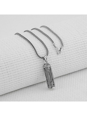 Zulfikar Tasarımlı Kebir Dualı Cevşen 925 Ayar Gümüş Erkek Kolye