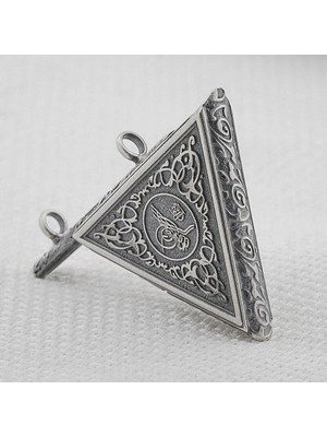 Osmanlı Tugra  Cevşeni Kebir Dualı Orta Boy  925 Ayar Gümüş Erkek Kolye Ucu