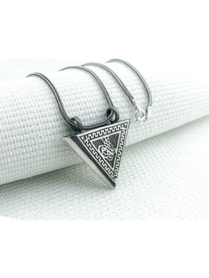 Osmanlı Tugra  Cevşeni Kebir Dualı Orta Boy 925 Ayar Gümüş Erkek Kolye