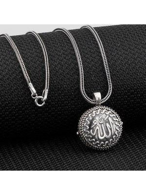 Allah Yazılı 925 Ayar Gümüş Erkek Kolye