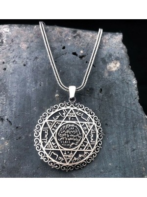 Süleyman Mührü 925 Ayar Gümüş Erkek Kolye