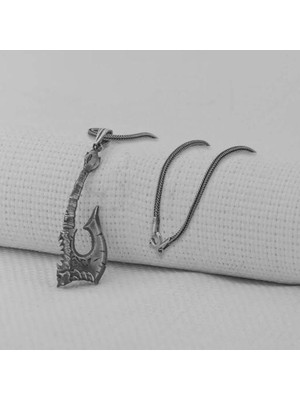 Viking Iskandinav Savaşcı Baltası  925 Ayar Gümüş Erkek Kolyesi