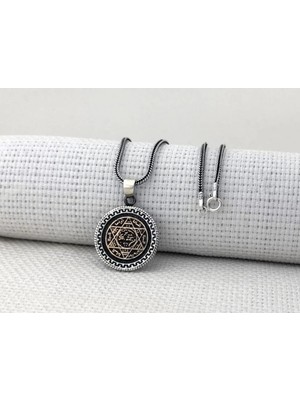 Hz Süleyman Mührü 925 Ayar Gümüş Erkek Kolye