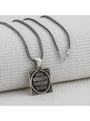 Kalın Zincir Nazar Duası 925 Ayar  Gümüş Erkek Kolye
