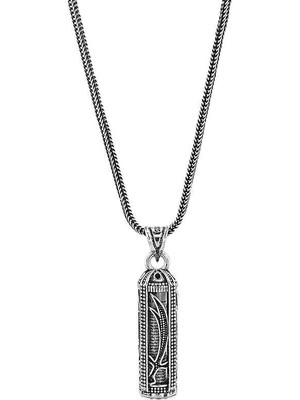 Zulfikar Tasarımlı Kebir Dualı Cevşen 925 Ayar Gümüş Erkek Kolye