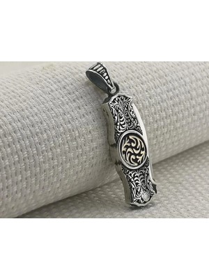 Cakı Özel Tasarımlı Özel Işlemeli  925 Ayar Gümüş Erkek Kolye Ucu