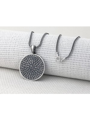 Allahın 99 Ismi Yazılı Esmaul Husna 925 Ayar Gümüş Erkek Kolye