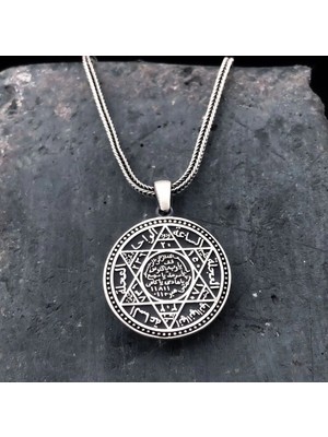 Süleyman Mührü 925 Ayar Gümüş Erkek Kolye