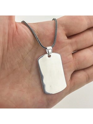 Asker Künyesi  925 Ayar Gümüş Erkek Kolye