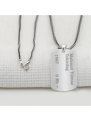Asker Künyesi  925 Ayar Gümüş Erkek Kolye