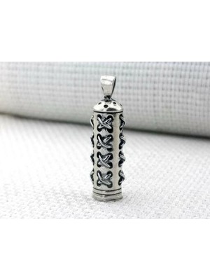 Dügüm Motifli Cevşeni Kebir Dualı 925 Ayar Gümüş Erkek Kolye Ucu