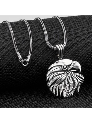 Kartal Tasarımlı 925 Ayar Gümüş Erkek Kolye
