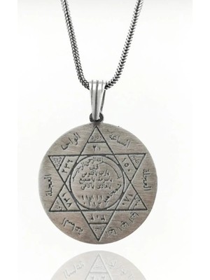 Süleyman Mührü 925 Ayar Gümüş Erkek Kolye