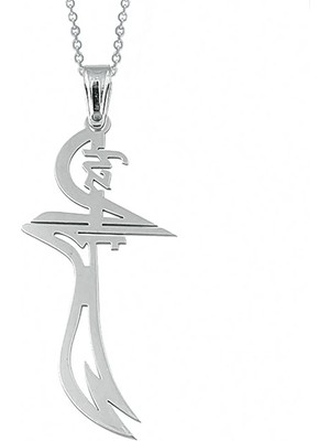 Zülfikar Hz Ali 925 Ayar Gümüş Erkek Kolye