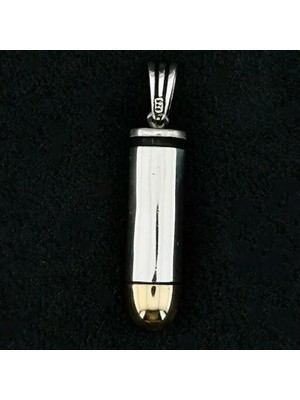 Özel Mermi Kurşun 925 Ayar Gümüş Erkek Kolye Ucu