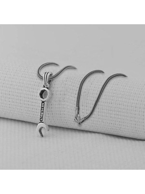 Tamir Anahtarı 925 Ayar Gümüş Erkek Kolye