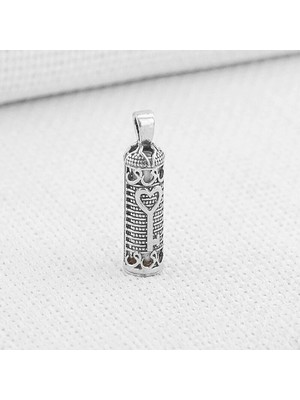 Kalp Anahtar Dualı Cevşen 925 Ayar Gümüş Erkek Kolye Ucu