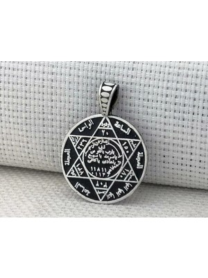 Hz Süleyman Mührü 925 Ayar Gümüş Erkek Kolye Ucu